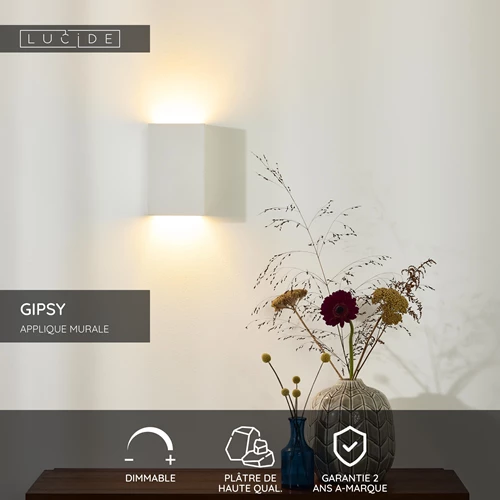 Lucide GIPSY - Applique murale - 1xG9 - Blanc - USP